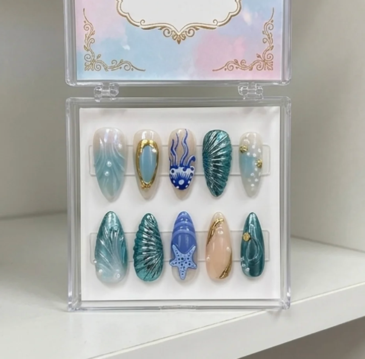 Ocean Treasures 3D Press-On Nails