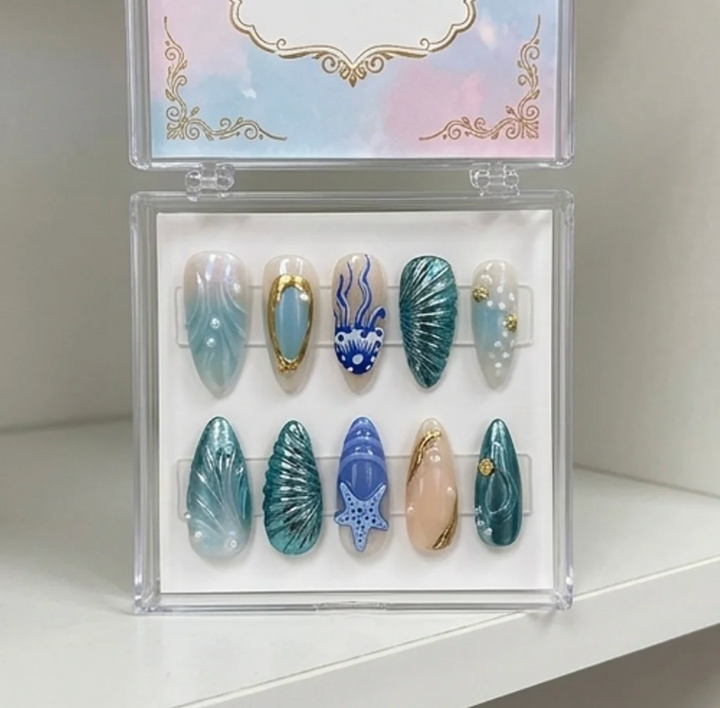 Ocean Treasures 3D Press-On Nails