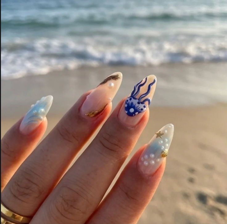 Ocean Treasures 3D Press-On Nails