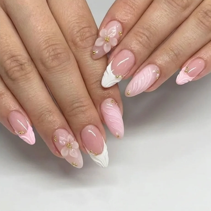 Pink Petal Bloom Press-On Nails