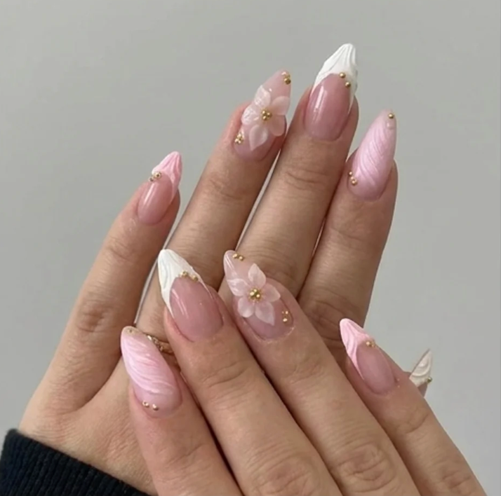 Pink Petal Bloom Press-On Nails