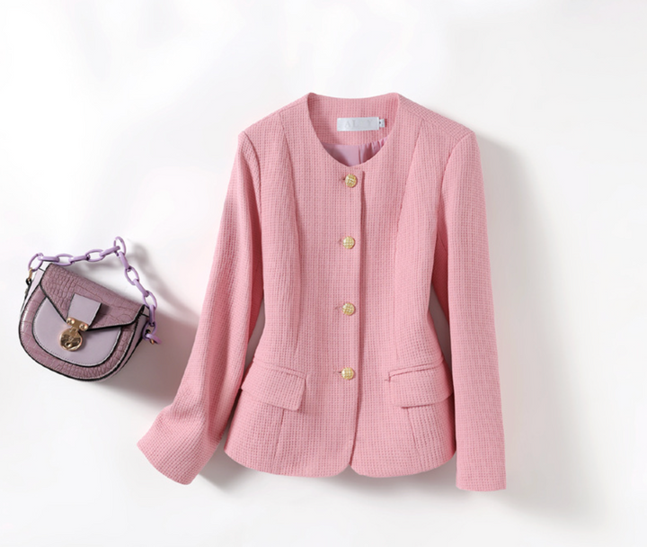 Anita Textured Button Front Blazer