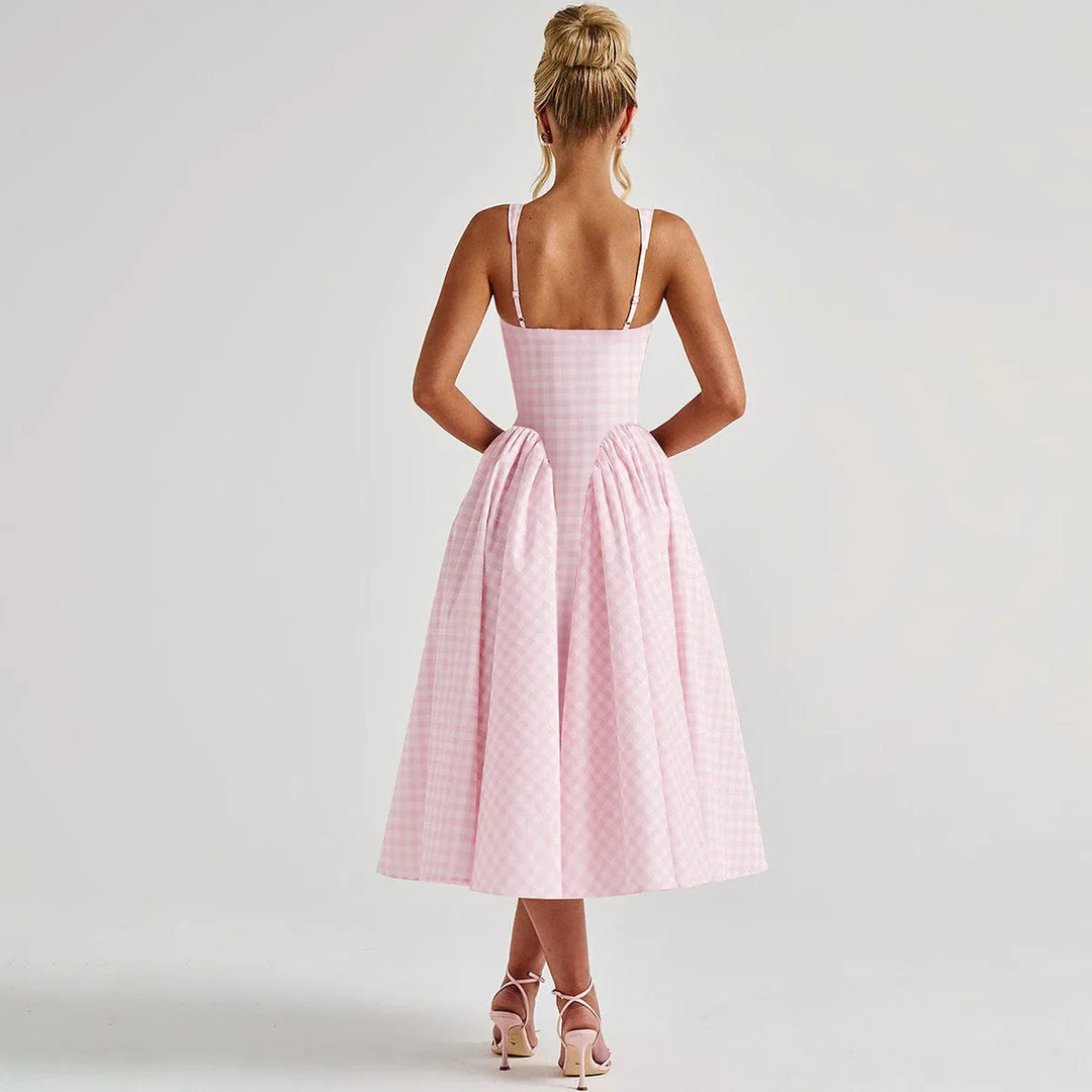 Magnolia Gingham Midi Dress
