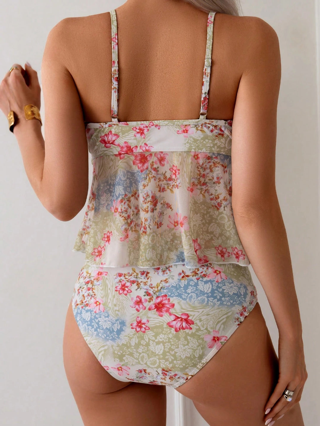 Genevieve Blossom Peplum Tankini Set