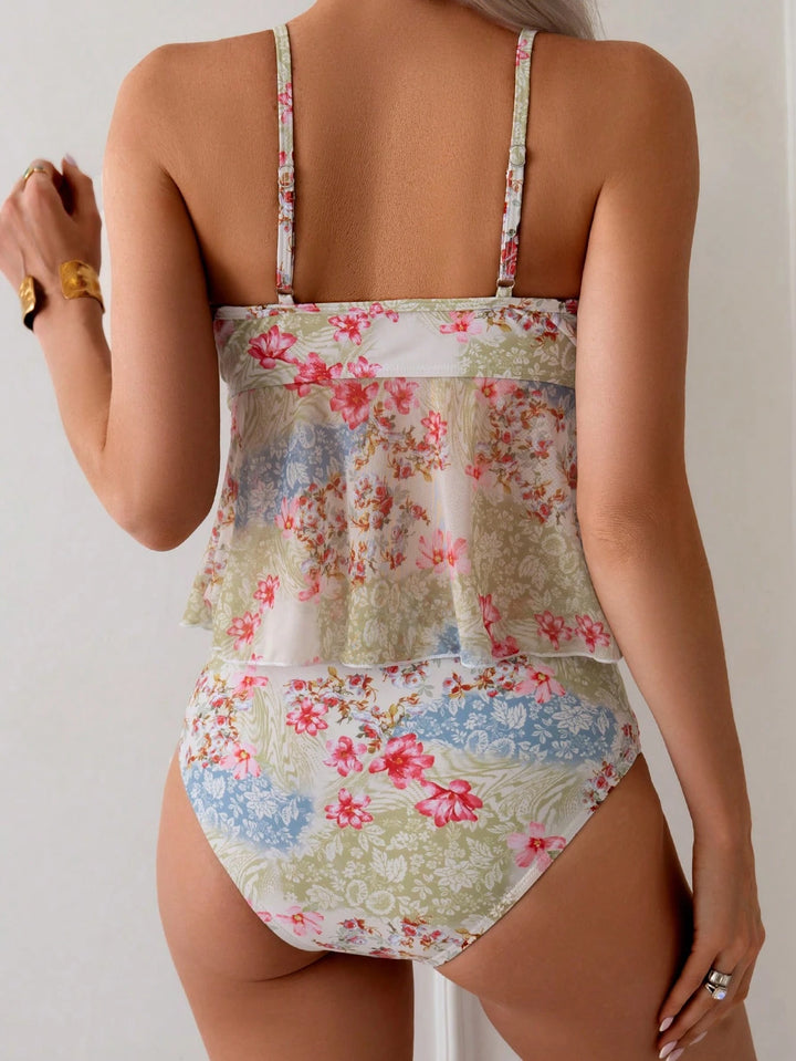 Genevieve Blossom Peplum Tankini Set