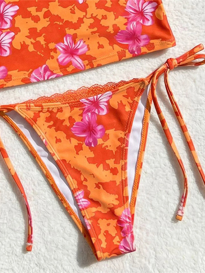 Florence Sunset Bloom Cut-Out Tankini Set