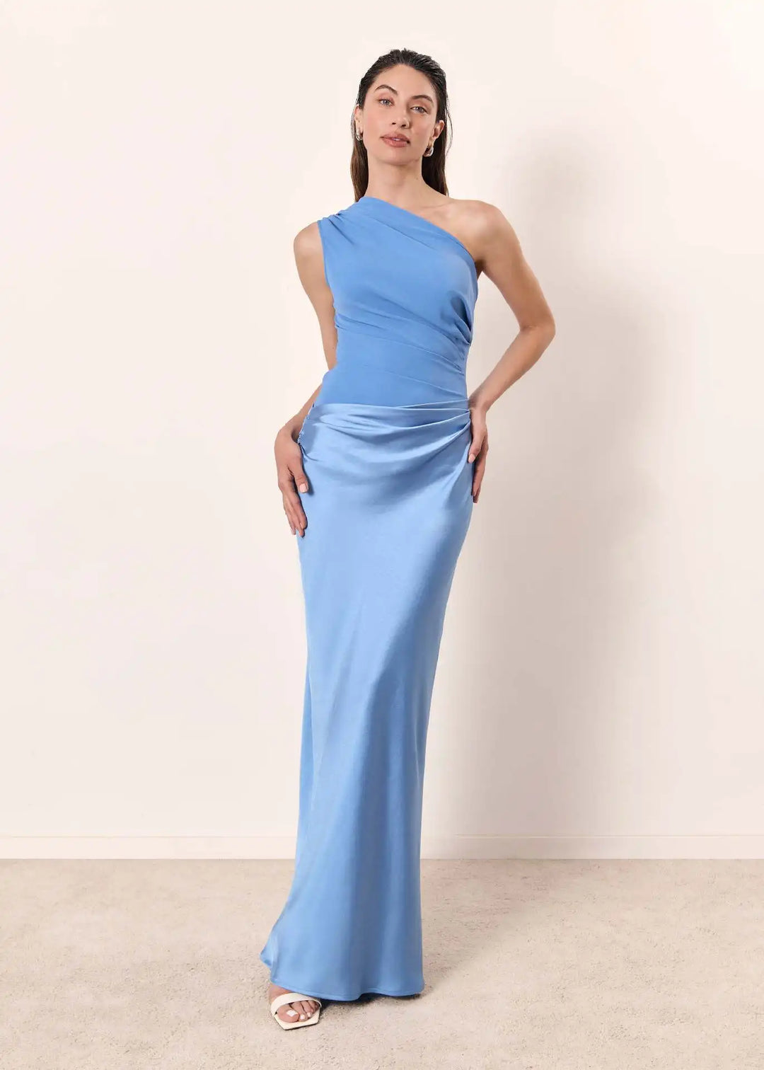 Edith One Shoulder Draped Maxi Set