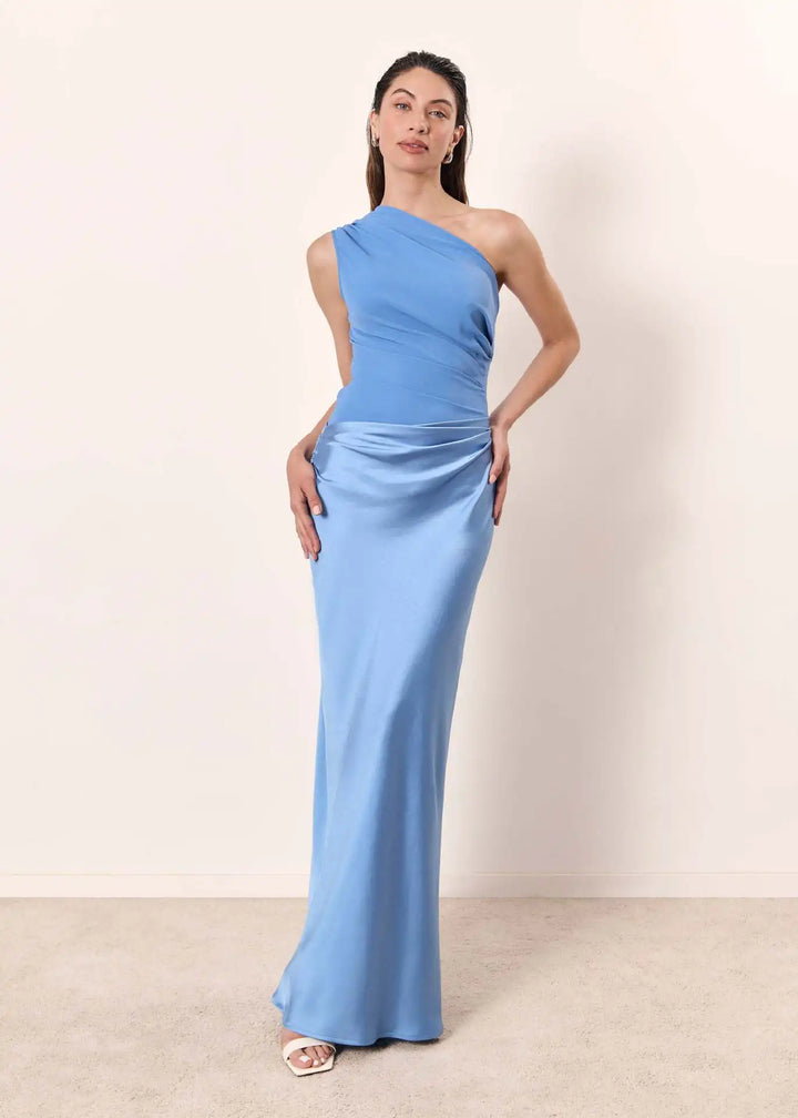 Edith One Shoulder Draped Maxi Set