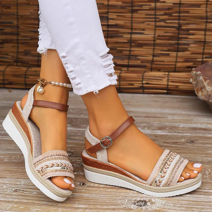 Barbara Woven Strap Wedges