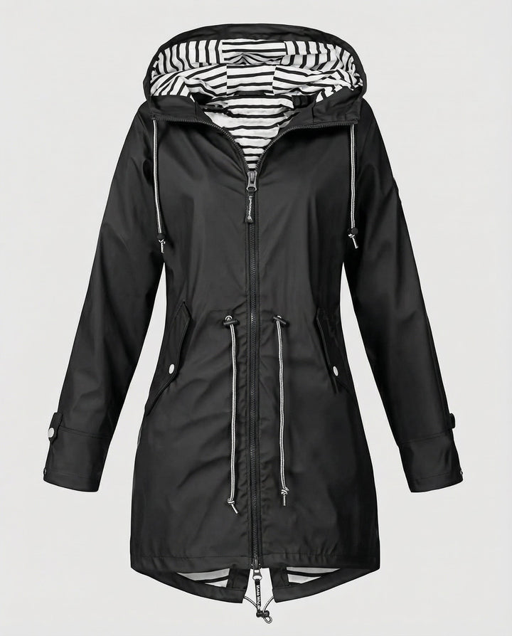 Jacquetta Hooded Longline Rain Jacket