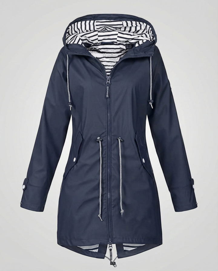 Jacquetta Hooded Longline Rain Jacket