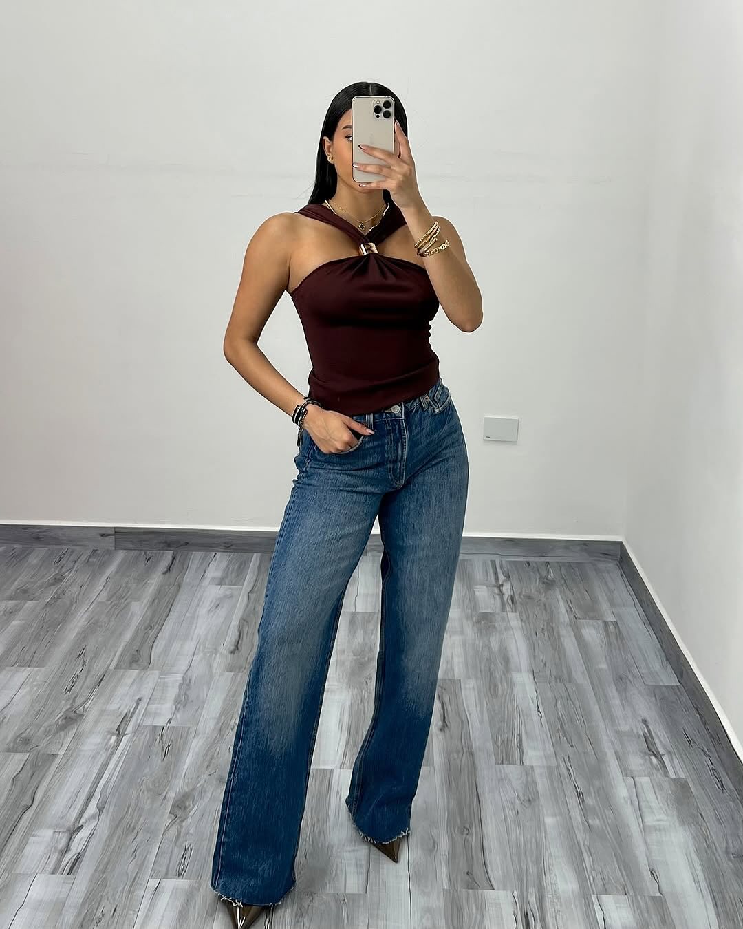 Gizelle Mocha Halter Top