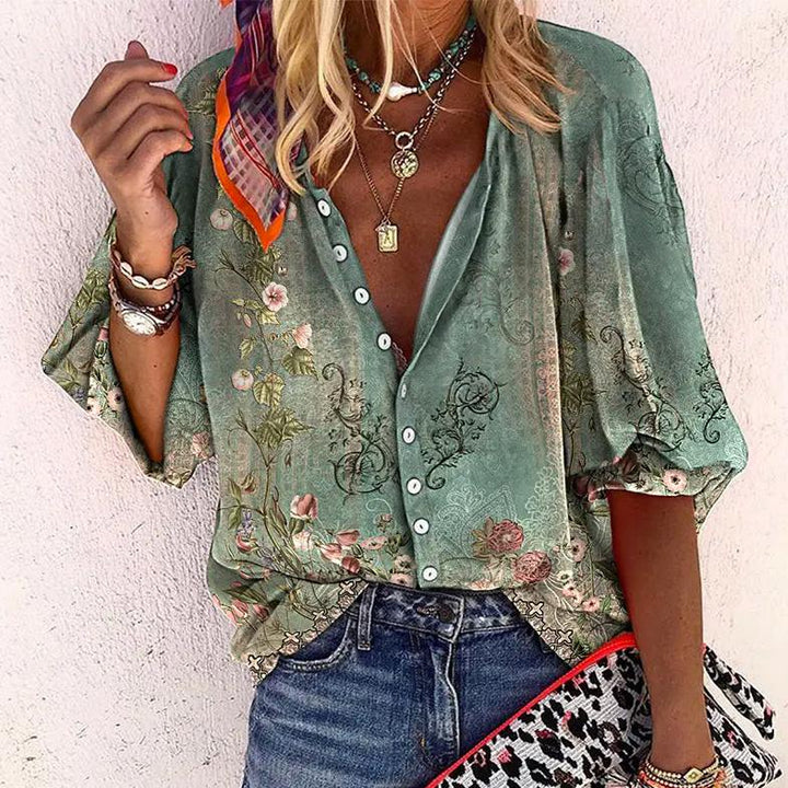 Kietra Bohemian Floral Blouse