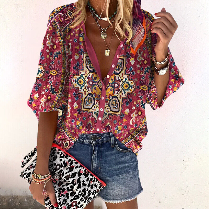Kietra Bohemian Floral Blouse