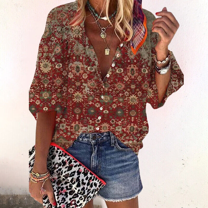 Kietra Bohemian Floral Blouse