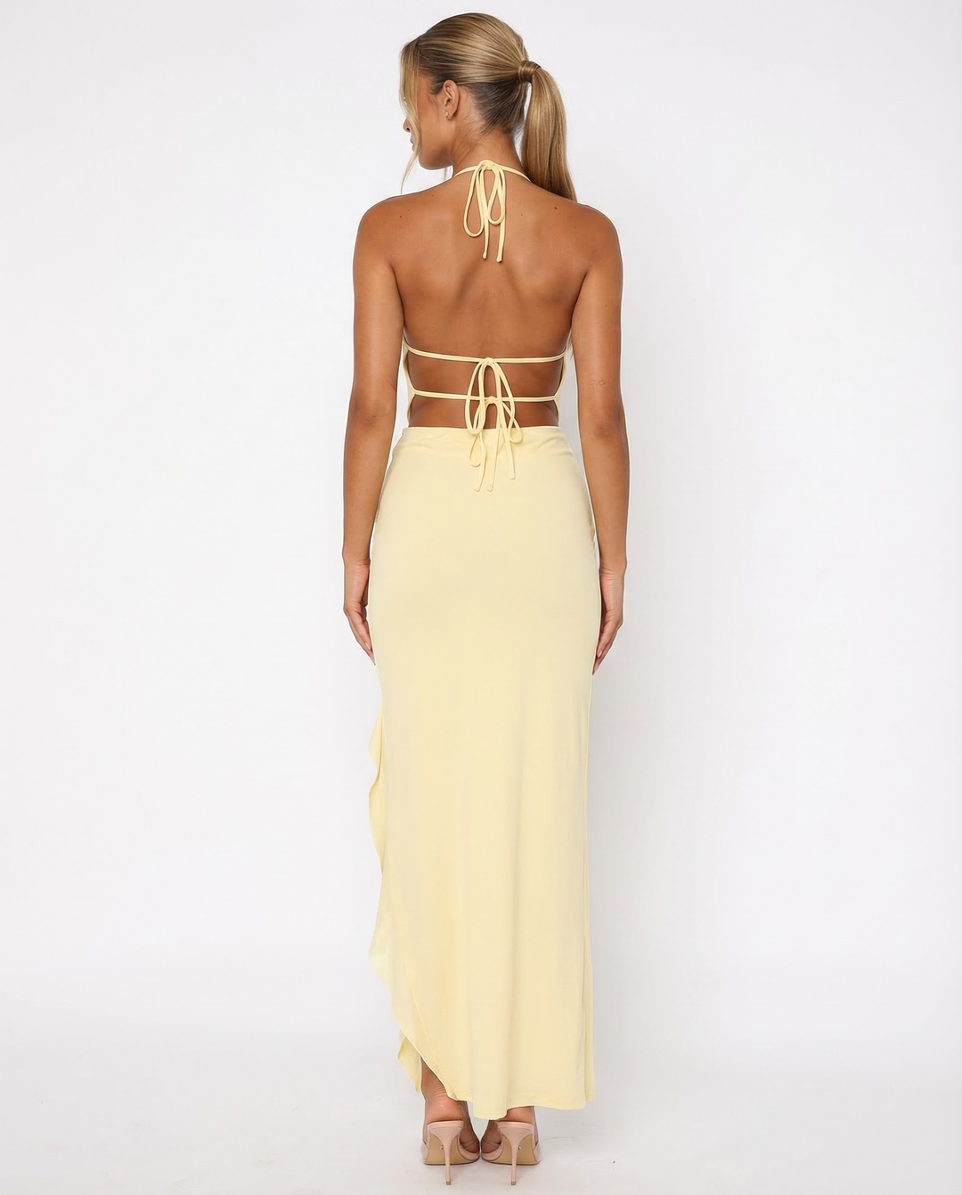 Emily Halter Ruffle Hem Maxi Dress