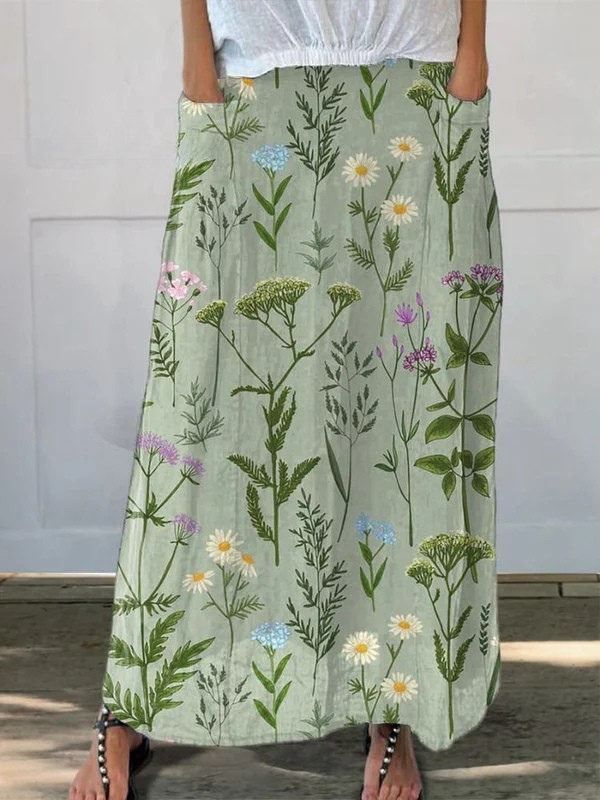 Gerlin Botanical Print Maxi Skirt