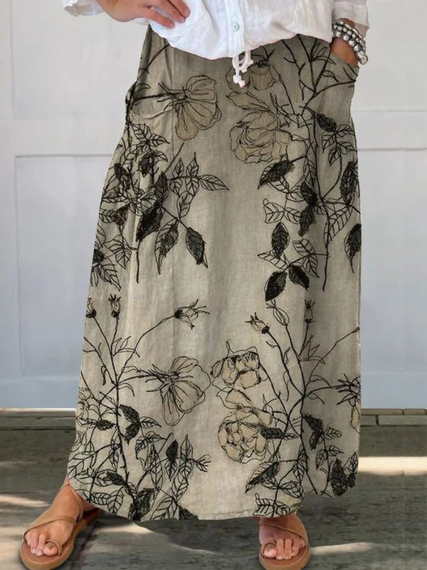 Kisses Midnight Botanical Maxi Skirt