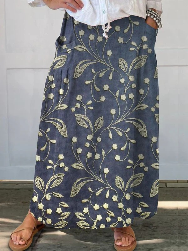 Josa Midnight Vine Maxi Skirt