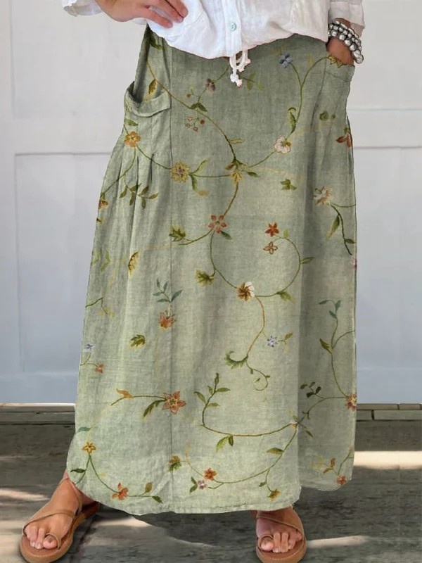 Jaizy Vine Blossom Maxi Skirt