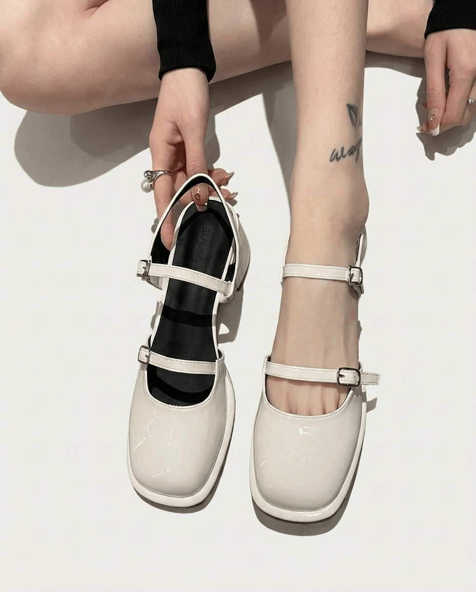 Iliana Double Strap Mary Jane Heels