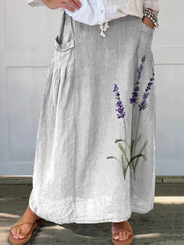 Marian Lavender Fields Maxi Skirt