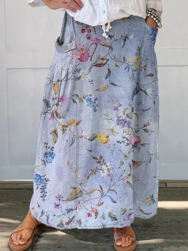 Jeda Morning Garden Maxi Skirt