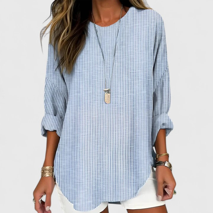 Vespera Pintuck Stripe Blouse