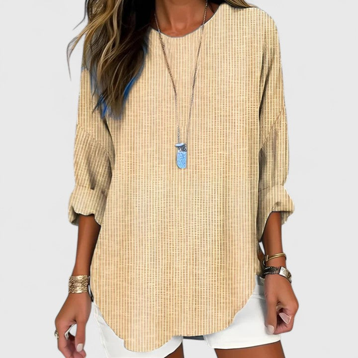 Vespera Pintuck Stripe Blouse