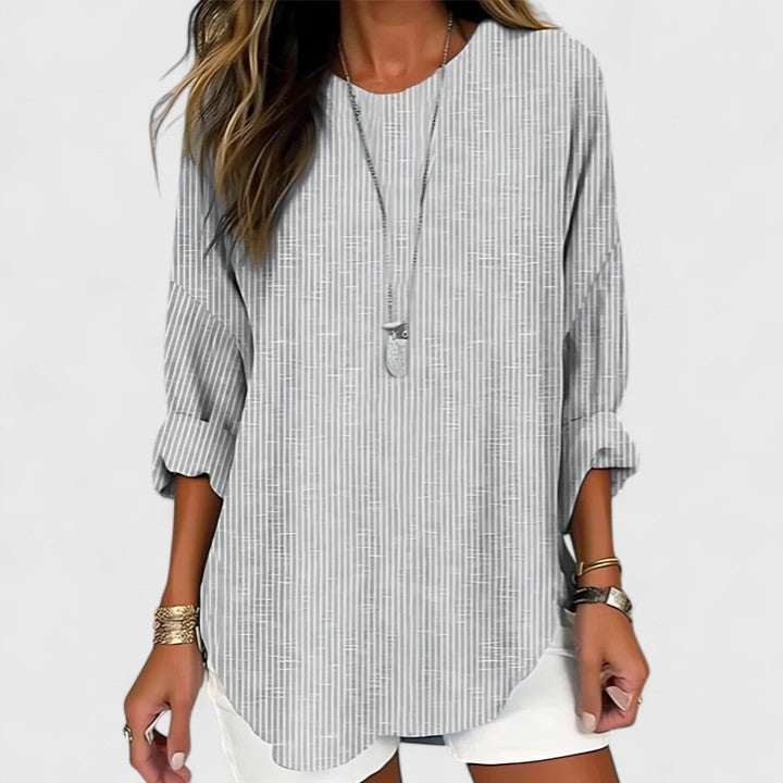 Vespera Pintuck Stripe Blouse