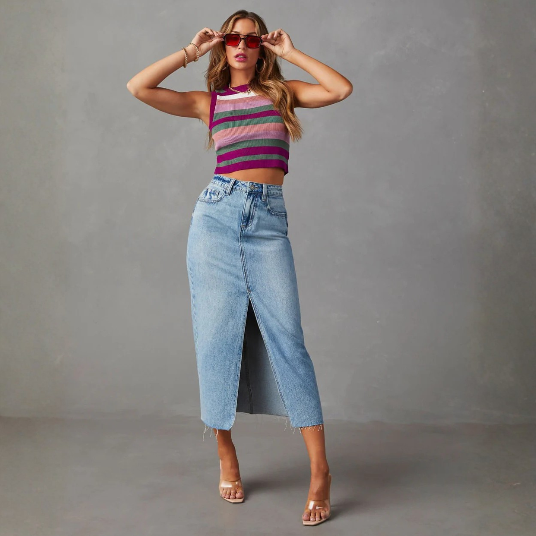 Albria Split Front Midi Skirt