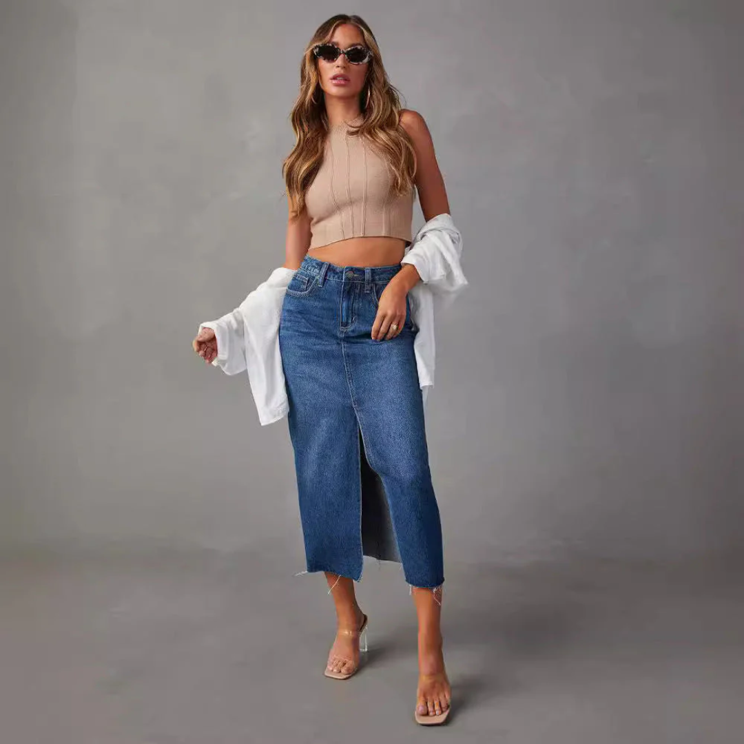 Albria Split Front Midi Skirt