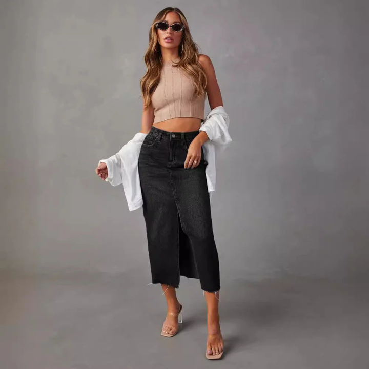 Albria Split Front Midi Skirt
