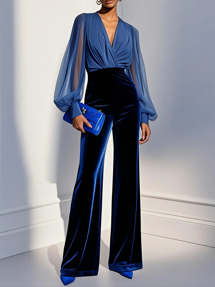 Catalina Draped V-Neck Wide Leg Jumpsuit