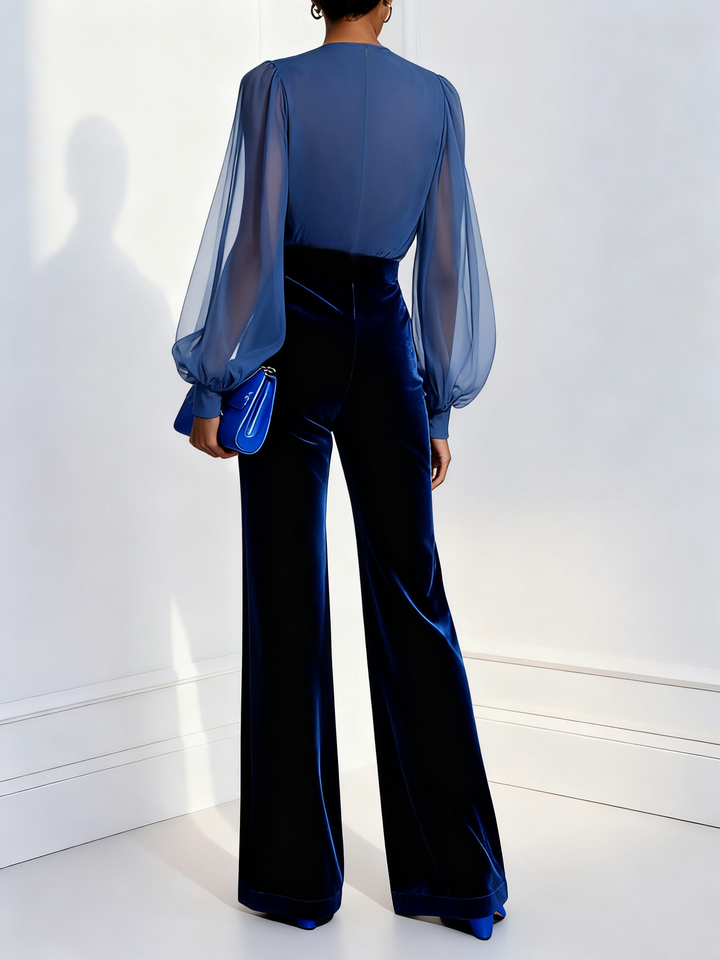 Catalina Draped V-Neck Wide Leg Jumpsuit