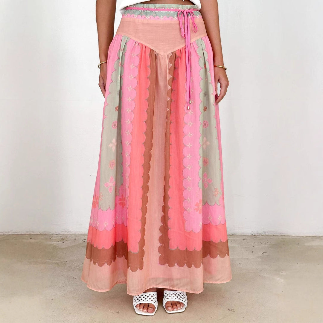 Adetta Embroidered Panel Maxi Skirt