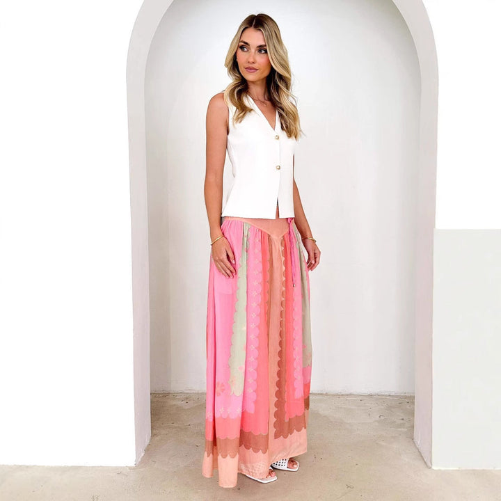 Adetta Embroidered Panel Maxi Skirt