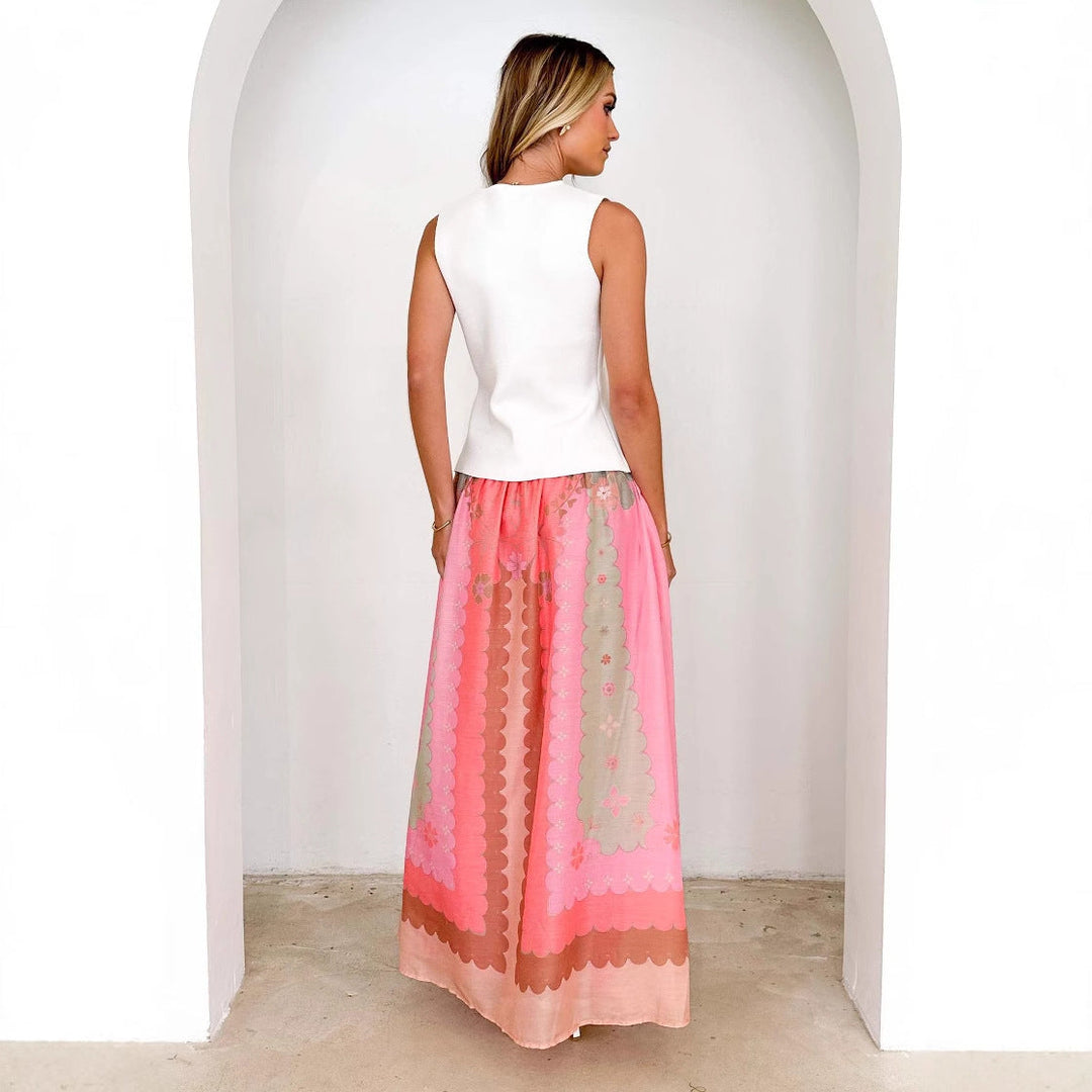 Adetta Embroidered Panel Maxi Skirt