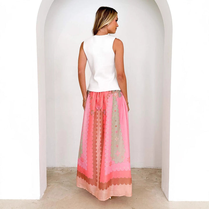 Adetta Embroidered Panel Maxi Skirt