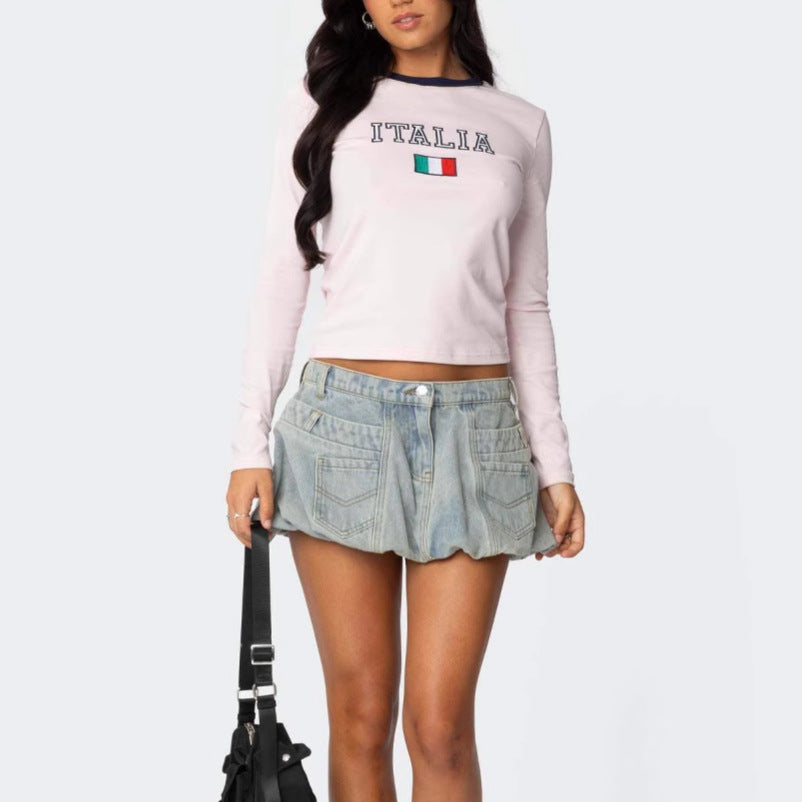 Adlynn Bubble Hem Mini Skirt
