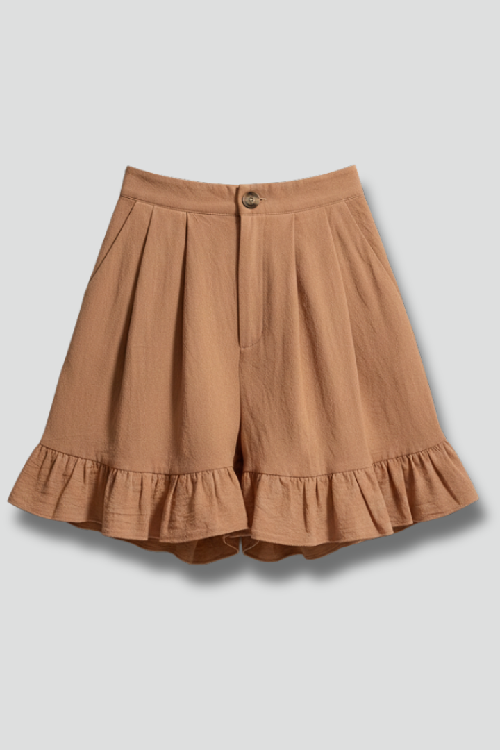 Jacklyn Ruffle Hem Tailored Shorts