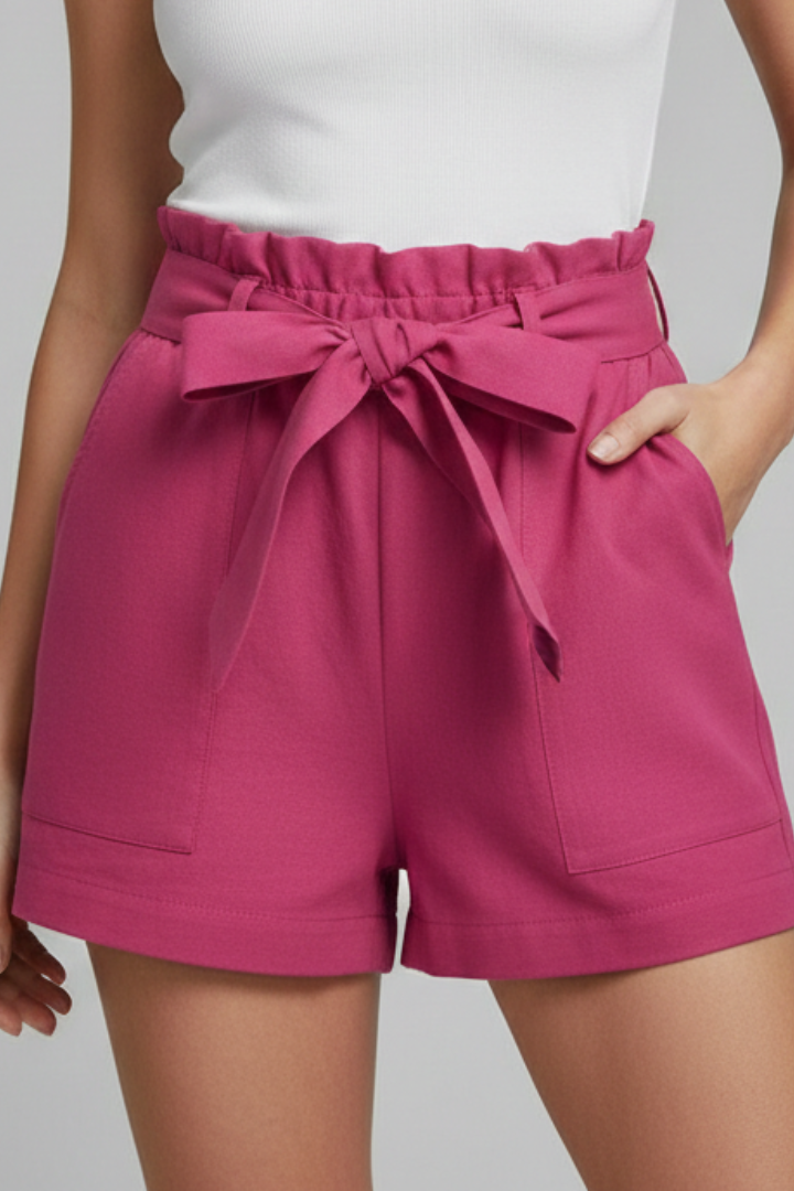 Dakota Linen Blend Paperbag Shorts