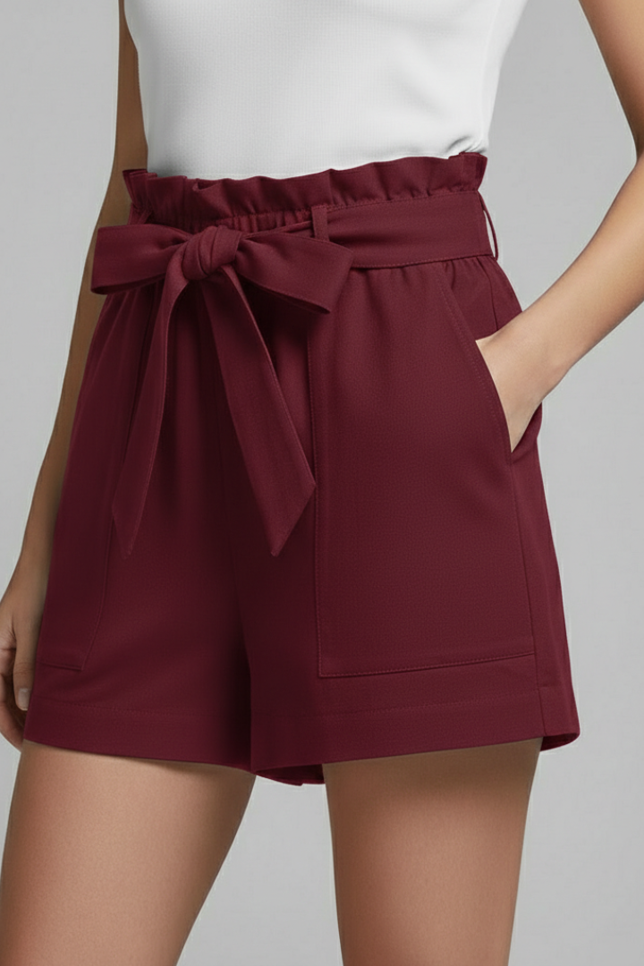 Dakota Linen Blend Paperbag Shorts