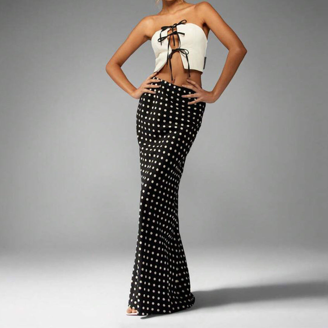 Adna Polka Dot Maxi Skirt