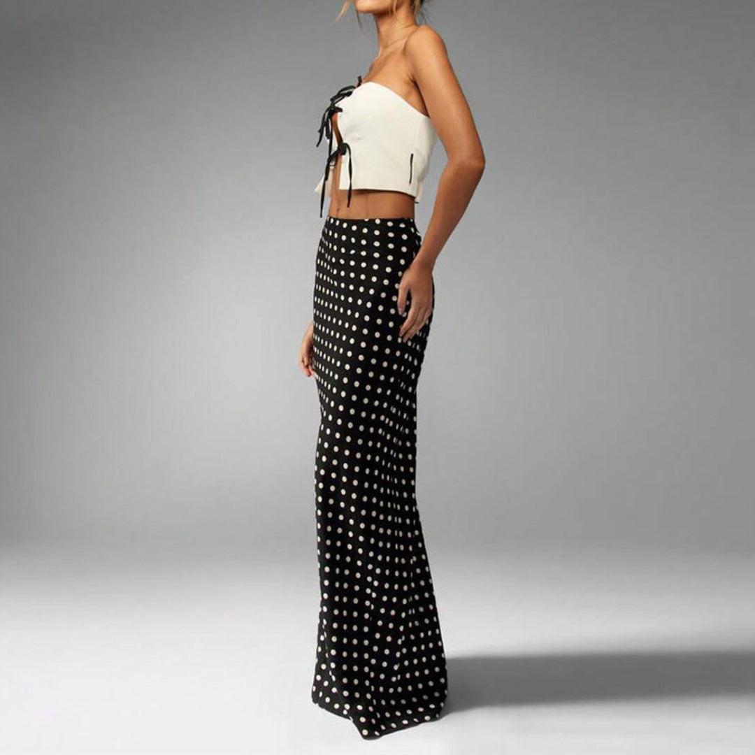 Adna Polka Dot Maxi Skirt