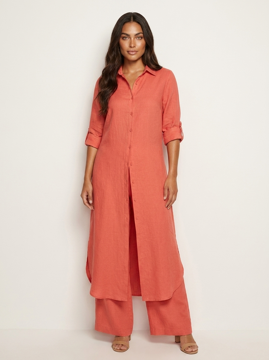 Eloise Longline Shirt Trouser Set