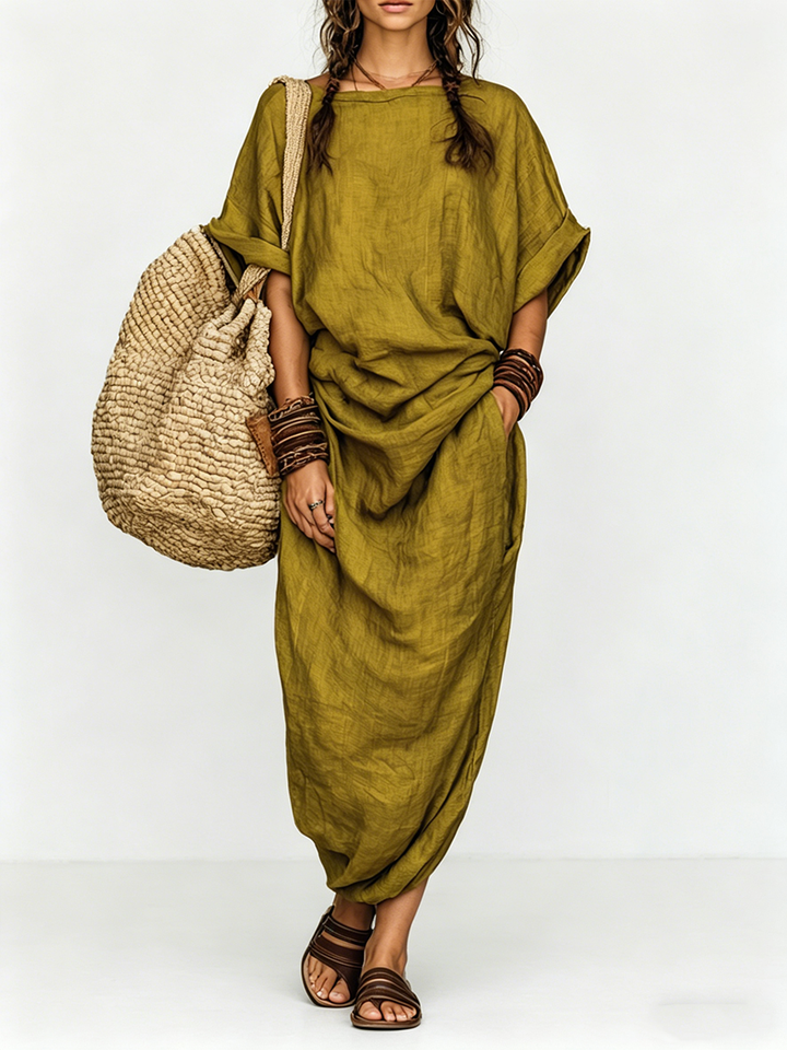 Marcella Draped Cocoon Maxi Dress