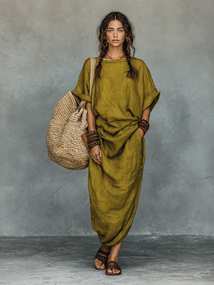 Marcella Draped Cocoon Maxi Dress