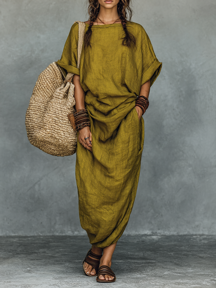 Marcella Draped Cocoon Maxi Dress