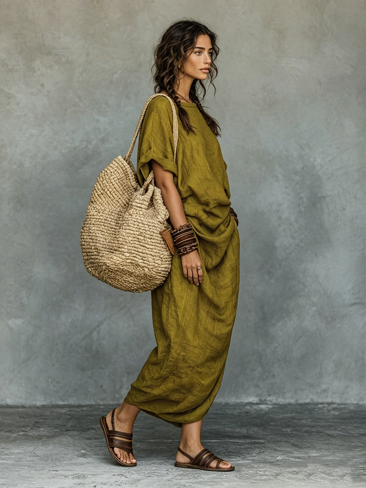Marcella Draped Cocoon Maxi Dress